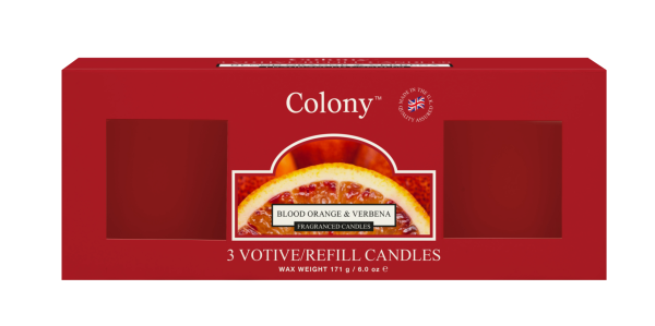 Wax Lyrical - Colony Fragranced 3 Votive Refill Box Blood Orange & Verbena
